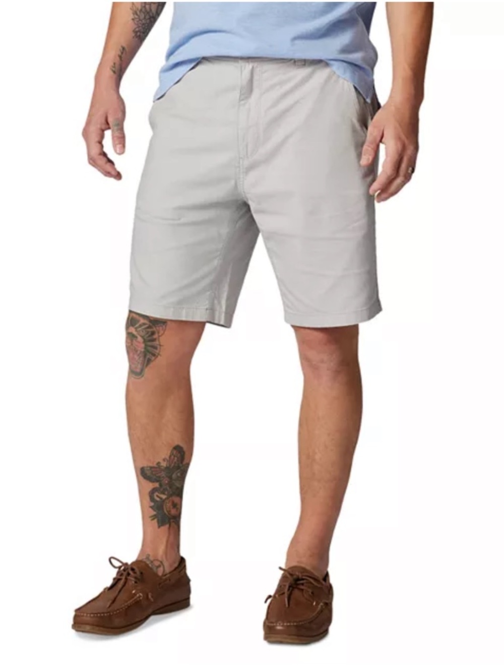 Rodd & Gunn 9" Flat Front Stretch Shorts - Pebble. Size 40